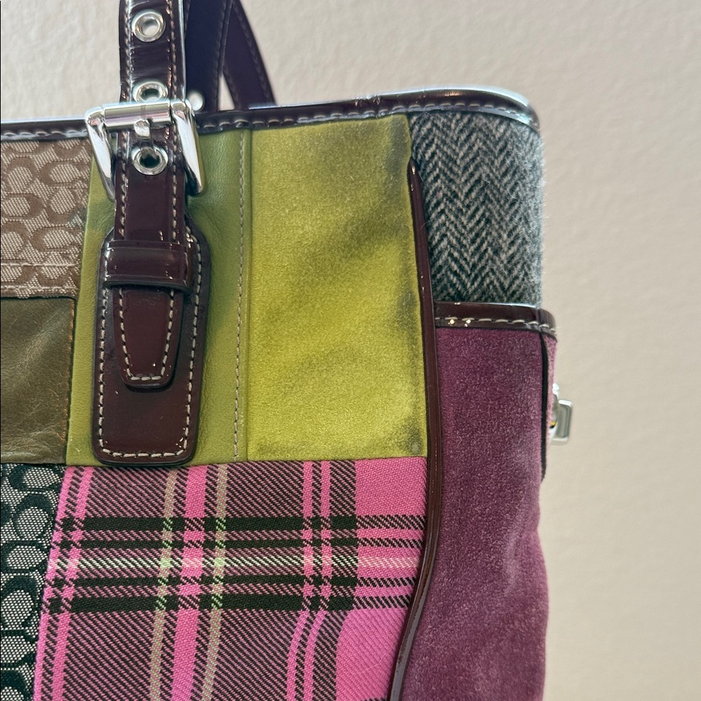 Vintage Coach Holiday Patchwork Tote Bag G05Q-9752 - Picture 4 of 11